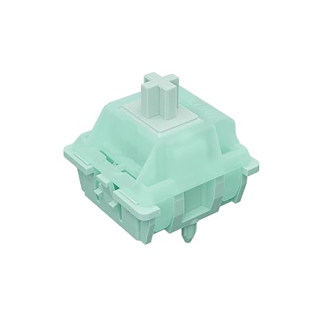 GUYEKS Gateron Mint Green Linear Keyboard Switches,5 Pin Pre-lubed 22mm Dual-Stage Spring RGB LED 55gf Switches for MX Mechanical Keyboard(36PCS)