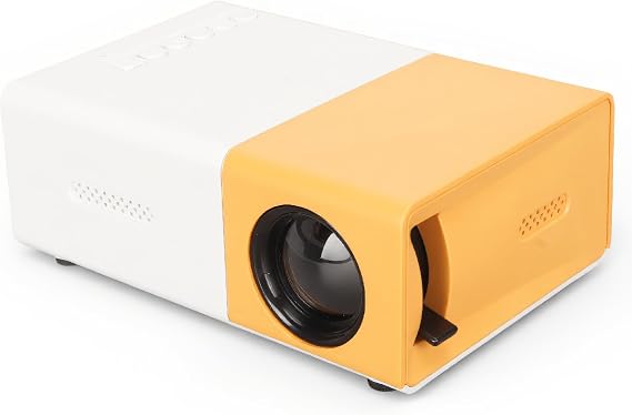 Mini Projector 1080P Support AV VGA HD USB Remote Control, Portable, Compact Size, Rich Interface, Up to 60in Projection Size, 800:1 Contrast Ratio