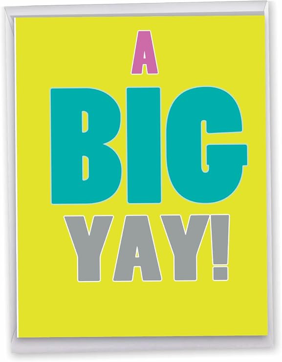 NobleWorks 1 Large Blank Greeting Card All Occasion Big Bold Letters J1439K