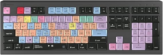 Logickeyboard Designed for Adobe Lightroom CC Compatible with macOS- Astra 2 Backlit Keyboard # LKB-LGTRCC-A2M-US