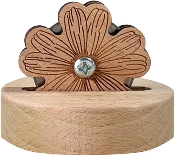 Thread Cutter Blade Tool for Sewing with Flower Shape Solid Wooden Sewing Tools (1 Piece)