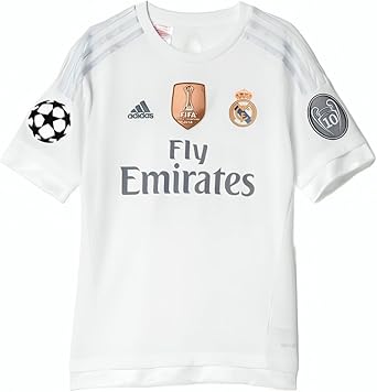 adidas Youth Real Madrid 15/16 Champions Home White/Clear Grey/Onix Jersey