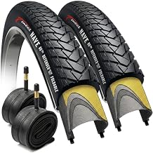 Fincci Gravel 700x35c Bike Tire with 2X Inner Tubes - Pair Foldable 700c Bike Tires, 37-622 with Nylon Puncture Protection 1mm - for Electric, Road, Folding, Hybrid Bikes, 60 TPI