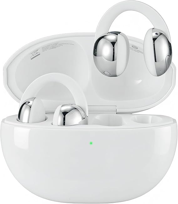TCL CrystalClip Open Ear Clip-On Earbuds, 5.5g Ultra-Light, 36H Playtime