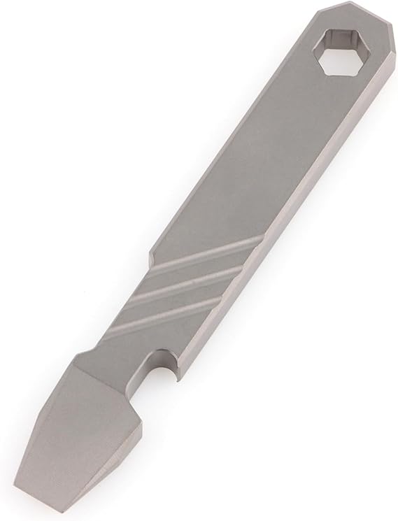 Hamans Titanium Pry Bar Bottle Opener Multi Tool 3.9" Crowbar Wrench Lanyard Hole Multifunctional Portable