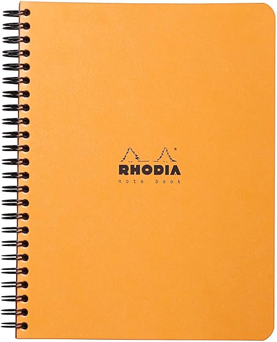 RHODIA 193448C - Spiral Notebook (Full Binding) Notebook Orange - A5+ Dot Dot - 160 Detachable Pages - White Clairefontaine Paper 80 g/m - Soft and Resistant Cover - Classic