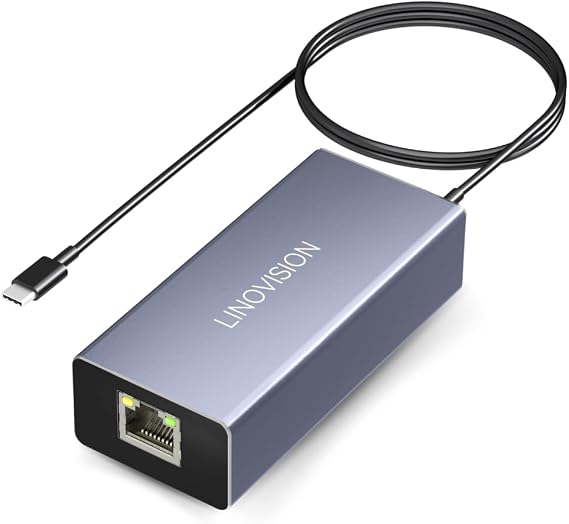 LINOVISION POE to USB-C Converter, Data and Charging Through One Cable, IEEE802.3af/at POE Convert to USB Type C with 10/100Mbps Ethernet, 9V/2.22A or 5V/2A Output, Suitable for Phones and Tablets