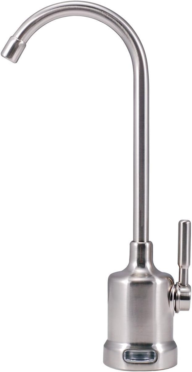 Watts Premier Top Mount Air Gap Faucet with 38 Supply Tubing Connection for RO Reverse Osmosis Water Filtration Systems, Variable Flow Lever, Monitored Timer System, Brushed Nickel