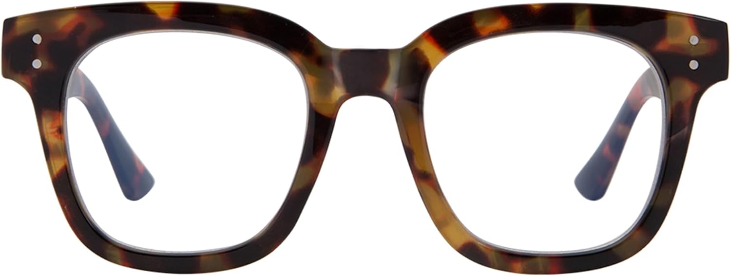 Madison Avenue Women Blue Light Glasses,Oversize Blue Light Glasses for Women, Anti Eyestrain & UV Protection Computer Eyeglasses Tortoiseshell