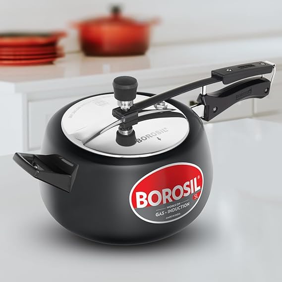 Borosil 5 L Pronto Hard Anodised Cooker | 3S Aluminium | Gas Stove & Induction Compatible | '
