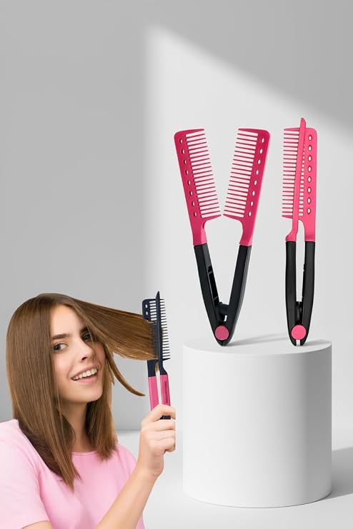 Transformacion Manuel V Tipi Keratin Saç Düzleştirici – Isısız, Taraklı Saç Maşası Pratik ve Taşınabilir 722360