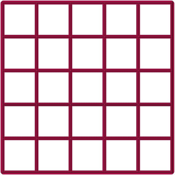 25 x1" size squares multi Cookie Cutter (5 x 5 in)