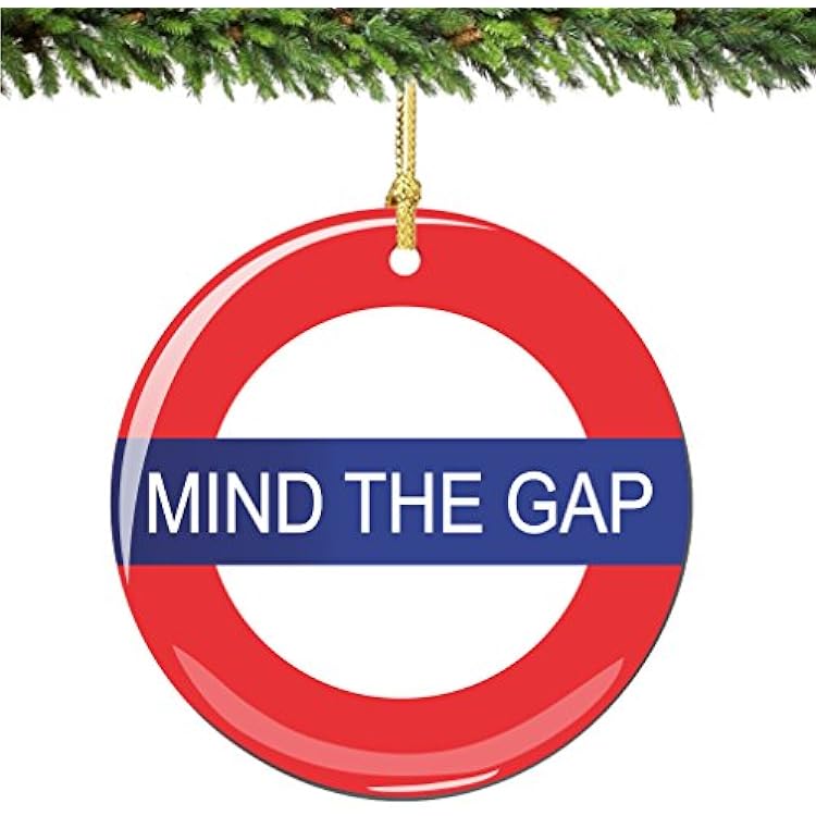 Mind The Gap Christmas Ornament, Porcelain 2.75 Inch London Christmas Ornaments