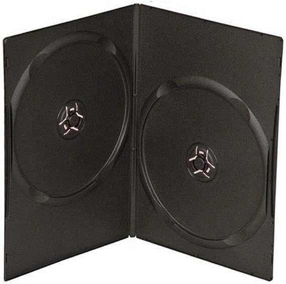 Maxtek 7mm Slim Black Double CD/DVD Case, 100 Pieces Pack.