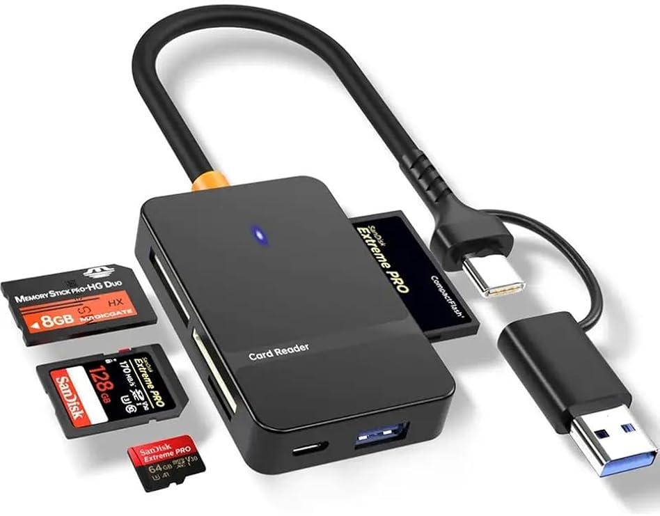 CORCOZ ACCESSORIES 8'i 1 Arada Çok Fonksiyonlu Sd/Tf/Cf/Ms Yüksek Hızlı Kart Okuyucu USB 3.0 - CZ52