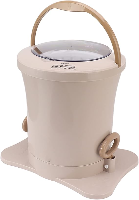 Compact Spin Dryer, 2500RPM Non Electric Manual Clothes Dryer with Detachable Basket, Laundry Dryer Portable Clothes Dryer for Camping, Apartments, RV, School, Dorm Mini Dryer (Apricot)