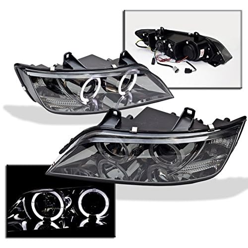 LED Halo Projector Headlights Headlamps Lamps Smoke Compatible with 1996-2002 BMW Z3