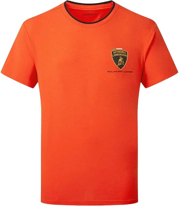 Automobili Lamborghini Squadra Corse Men's Travel T-Shirt - Orange/White/Green
