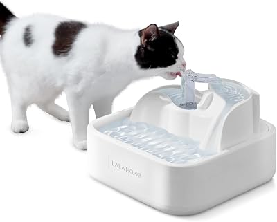 Dog Water Fountain Cat Automatic Water Bowel 3-Stage Design for Multi Pets Water Dispenser for Drinking Waterfall Fountain Kitty with Isolating Pump Filter, BPA-Free Easy Clean Quiet Indoor -2L67oz