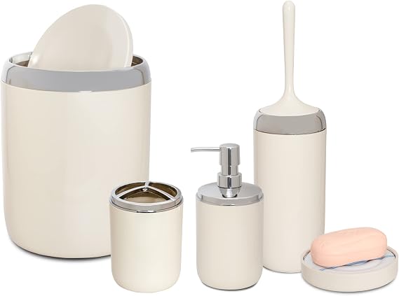 Primanova LIMA XL CHROME DECORATED BATHROOM SET/BEIGE