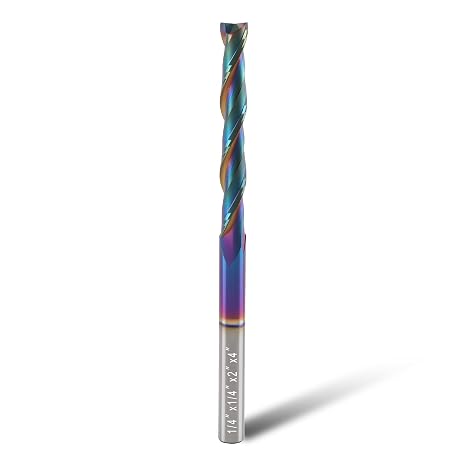4 Inch Extra Long Upcut CNC Router Bit 1/4 Inch Shank, 2 Inch CL.