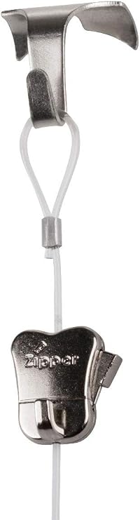 STAS Moulding Hook + Perlon Cord with Loop 59" + Zipper Hook (Chrome / Silver)