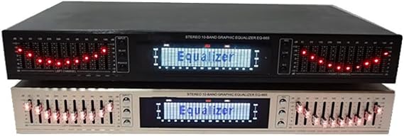 EQ665 HiFi Home Equalizer 10 Bands Stereo with Built-in Bluetooth - Treble Alto Bass Regulation, Black