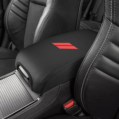 INTGET Center Console Cover for Dodge Charger Accessories 2011-2020 2021 2022 2023 for Chrysler 300 2015-2022 Leather Armrest Cover Console Lid Protector Cushion PadBlack Stitches, Leather