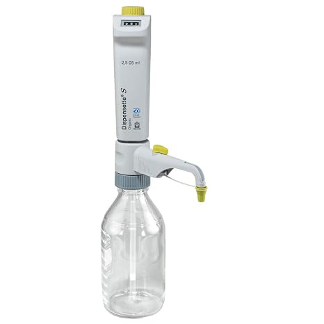 BRANDTECH SCIENTIFIC 4630351 Dispensette S Organic Digital Bottletop Dispenser with Recirculation Valve, 2.5 mL - 25 mL Capacity