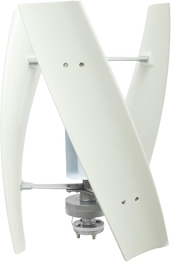 100W Vertical Axis Wind Turbine Generator Kit with Controller, 4 Blades Permanent Magnet Design for Home & Hybrid Solar Wind System with Auxiliary Wind wheel (White, 12V, 4 Blades)