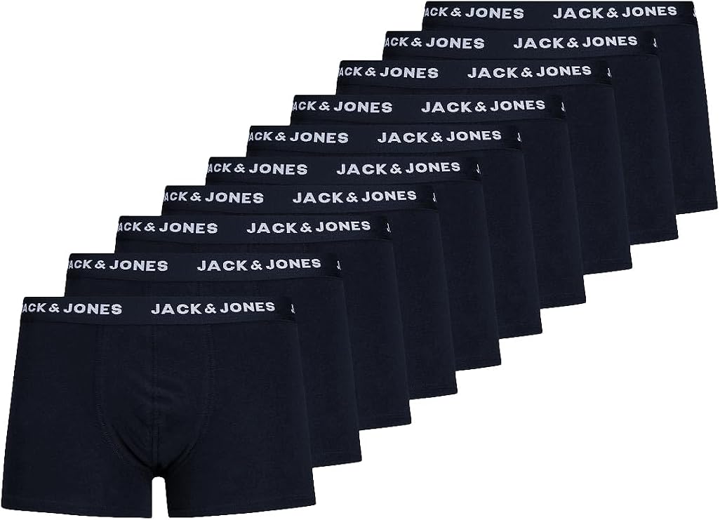 JACK & JONES Mens Jacsolid Trunks 10 Packs NoosBoxer Shorts