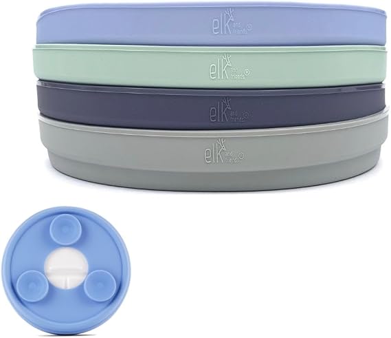 Elk and Friends Kids 6.7" Porcelain Plate Silicone Suction Sleeves | Microwave & Dishwasher Safe
