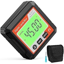 Digital Angle Gauge Magnetic LCD Digital Level Tool Digital Level Angle Gauge Meter Magnetic Electronic Tool,Battery Operated Angle Finder for Carpentry, Building (red-2pack)