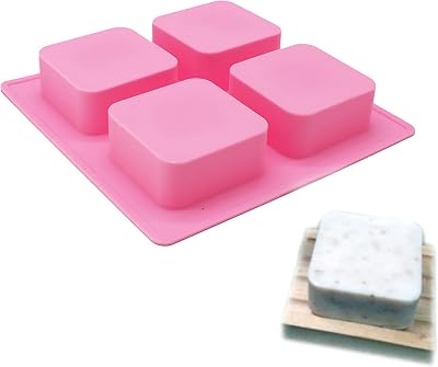 X-Haibei Basic Plain Square Lotion Bar Soap Mold Making 4ozCell Big Size