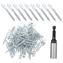 100Pack Eye Lag Screw with 1Pcs Eye Lag Driver Zinc Plated Carbon Steel Wood Screws for Drop Ceiling Use with Attaching Hanger Wire to Joists Bolts Screw