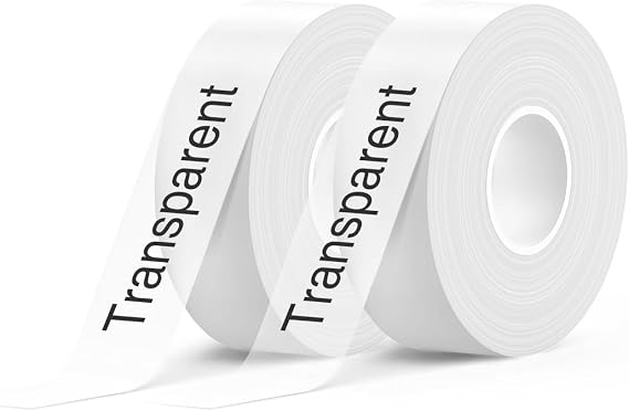 SUPVAN E-Series Continuous Label, 2 Packs, 0.59'' W 19.7' L, Transparent