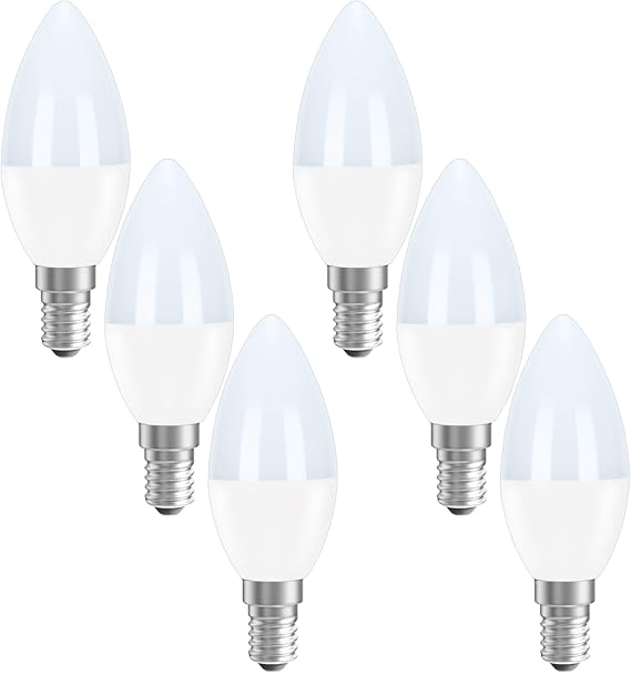 SES E14 Led Light Bulb Warm White, Small Edison Screw,40W Equivalent,5 Watt 470LM,3000K, Energy Saving Lightbulbs, Pack of 6 [Energy Class A]