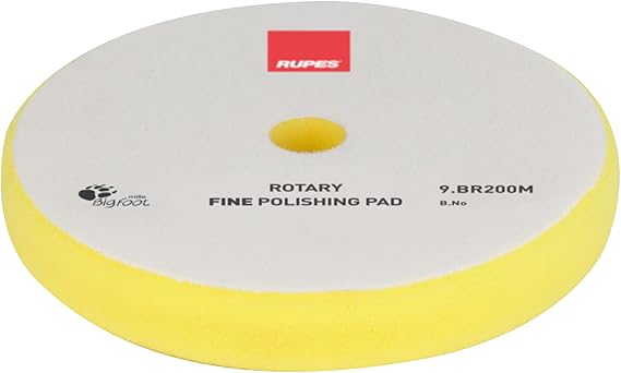 RUPES Fine Rotary Foam Pads (Yellow) 180mm, Single Pad