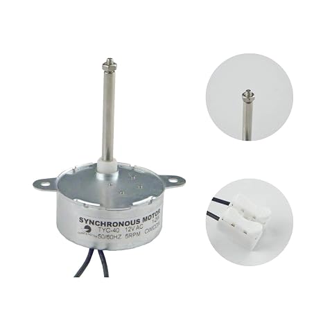 TYC-40 AC 12V CW/CCW 35mm Shaft Synchronous Motor TYZ42 | Fiber Optic Color Wheel Motor Replacement for Fiber Optic Light Christmas Ornamen