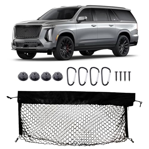JINGKE Envelope Style Cargo Net Trunk Car Tailgate Netting Compatible with Cadillac Escalade,Chevrolet Chevy Suburban,GMC Yukon XL Denali SLE SLT AT4 New 2015-2025 Trunk Car Tailgate NettingXL Code