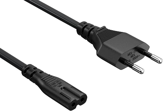 Cable Leader 6ft 18 AWG European Power Cord, Non-Polarized IEC-320-C7 to CEE 7/16 for European Travel, Work on Notebook, Laptop, Printer, PS4 Game Console
