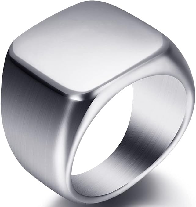 Jude Jewelers Stainless Steel Signet Ring Black Silver Gold Classical Cocktail Husband Father Valentine