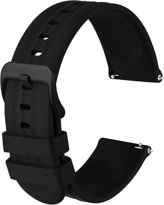ANBEER Silicone Watch Band 18mm 20mm 22mm 19mm 21mm, Quick Release Rubber Replacement Strap for Men Women - Extra Long