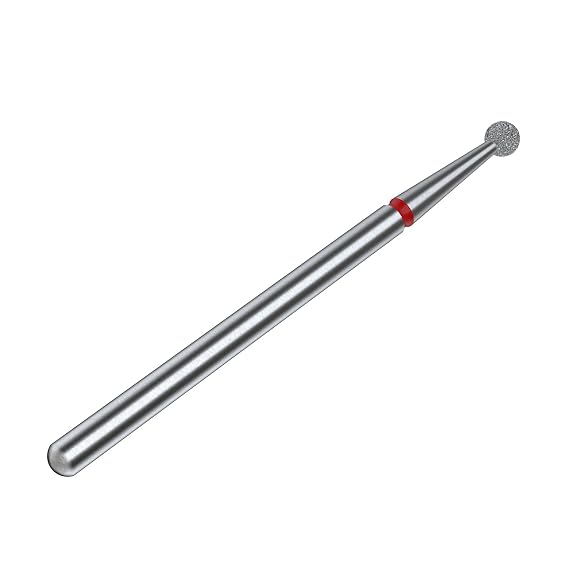 STALEKS PRO Diamond Ball Cuticle Nail Drill Bit, 2.5 mm, Soft Red