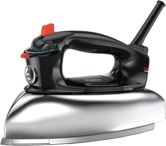 Dominion Classic + 1200 Watt Retro Steam Iron for Clothes with Durable Polished Aluminum Non-stick Soleplate, Adjustable Temperature Control