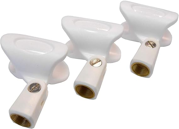 Audio2000'S S4110 Three-PacK White Wireless Microphone Holders Clips (Total 3 Microphone Holders Clips)