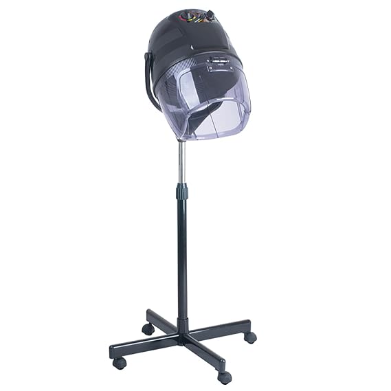 Black,A,Professional Stand Hair Salon Hood Dryer Modern Design Floor Standing Rolling Base Hairdressing Beauty Equipment for Barber Shop Female Hairdresser