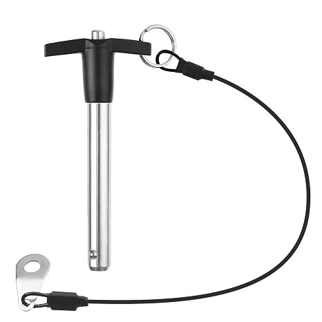 T Handle Quick Release Pin 0.47 Inch Diameter,304 Stainless Steel Ball Locking Pin with Push Button Lanyard Usable Length 2.76"(12mm x 70mm)