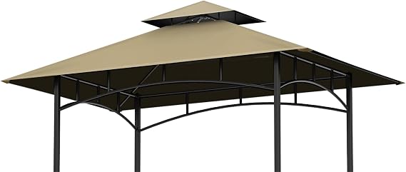 Grill Gazebo Canopy Replacement, 5 x 8 Ft, Khaki