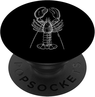 Lobster Line Art Cool Nautical Scientific Illustration PopSockets PopGrip: Swappable Grip for Phones & Tablets